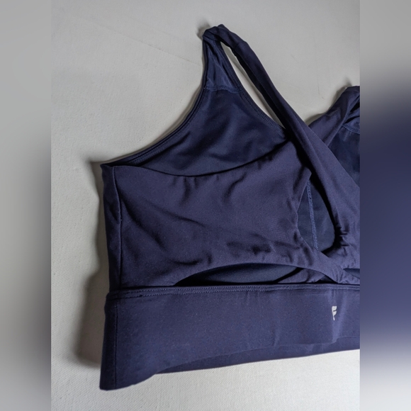 Fabletics Women's No Bounce Sports Bra Blue Size L Active Gym Yoga Cross Back - Picture 2 of 7